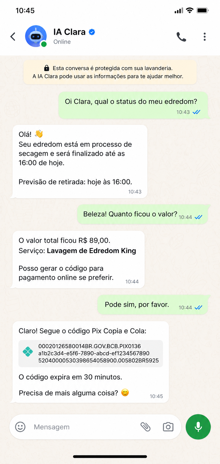 Aviso de pedido pronto enviado pelo WhatsApp 2